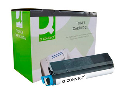 Fournitures de bureau : Toner laser q-connect compatible imprimantes oki 42127407 couleur cyan 5000p