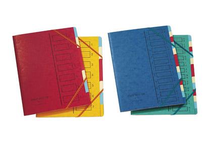 Trieur 7 compartiments Extendos carte simple dos agrafé coloris assortis