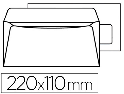 Fourniture de bureau : Enveloppe blanche navigator papier vélin extra blanc 90g dl 110x220mm adhésive fenêtre 45x100mm boîte 500
