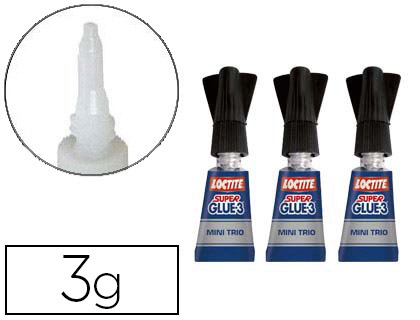 Fournitures de bureau : Colle rapide loctite super glue liquide 3x1g super puissante pack 3 tubes 1g