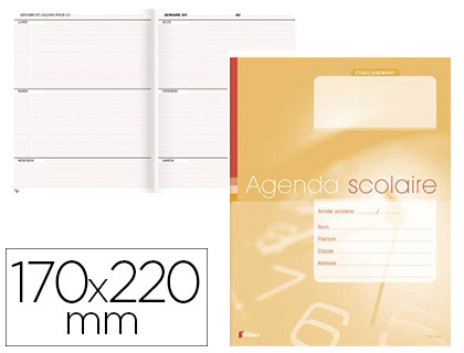 Fournitures de bureau : Agenda scolaire éditions fuzeau pour enseignants carnet agrafé couverture dossier 250g format 170x220mm