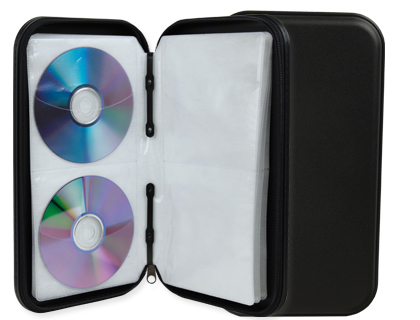 Fournitures de bureau : Portefeuille q-connect polypropylène cd/dvd haute qualité résistance fermeture éclair compartiments intérieurs noir