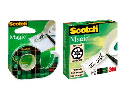 Fournitures de bureau : Ruban adhésif invisible scotch magic 810 permet écrire carte photocopie 19mmx75m dévidoir