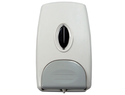 Fournitures de bureau : Distributeur savon q-connect manuel indicateur niveau 1000ml coloris blanc/gris 235x135x95mm