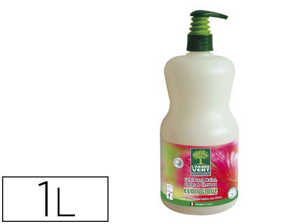 Fourniture de bureau : Gel lavant arbre vert mains corps cheveux senteur boisée aromatique utilisation fréquente sans allergène flacon 1l