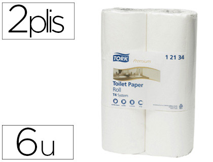Fournitures de bureau : Papier toilette tork qualité supérieure doux 2 plis micro-gaufré coloris blanc paquet 6 rouleaux 198f