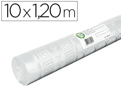 Fournitures de bureau : Nappe papier damassé 45g/m2 rouleau extra-blanc 120x10m