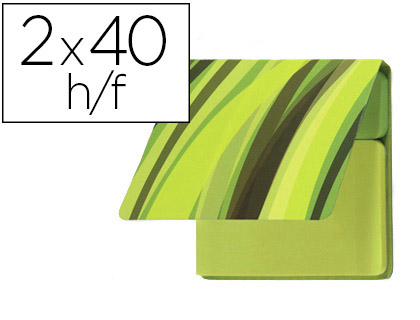 Fournitures de bureau : Bloc-notes avery repositionnable adhésif 40f 89x25mm 40f 89x51mm onglet détachable microperforé jaune et vert