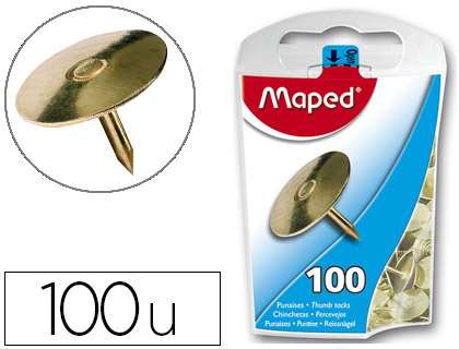 Fournitures de bureau : Punaise maped cuivrée diamètre 10mm boîte de 100 