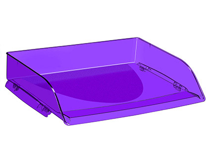Fournitures de bureau : Corbeille à courrier cep pro polystyrène antichoc robuste superposable verticale/décalé 351x260x69mm happy ultra violet