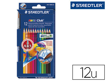 Fournitures de bureau : Crayon couleur staedtler noris club aquarell mine 3mm abs anti-casse pinceau inclus coloris vifs étui de 12 