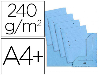 Chemise 2 rabats Oxford hv kraft 240g/m² A4+ pour dossier suspendu coloris bleu