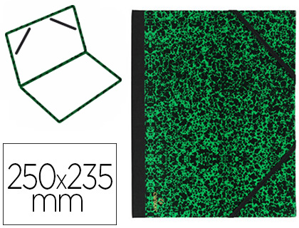 Fournitures de bureau : Carton à dessin canson papier marbré vert 90g dos koveril noir fermeture élastique 250x325mm