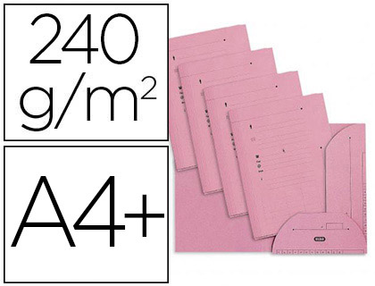 Chemise 2 rabats Oxford hv kraft 240g/m² A4+ pour dossier suspendu coloris rose
