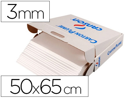 Fournitures de bureau : Carton plume canson 500x650mm épaisseur 3mm unicolore blanc