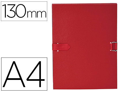 Chemise exacompta carton rembordé polypropylène 240x320mm dos extensible 130mm rabat sangle coton boucle crantée coloris rouge