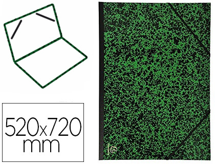 Fourniture de bureau : Carton à dessin exacompta papier marbré vert 90g dos koveril noir fermeture élastique 520x720mm