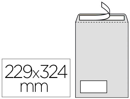 Fourniture de bureau : Pochette la couronne adhésive vélin extra blanc 90g fond gris c4 229x324mm fenêtre 50x100mm boîte de 250 