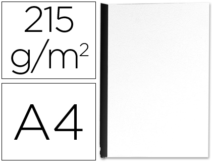 Fourniture de bureau : Couverture q-connect carton 250g grain cuir pour reliure format a4 coloris blanc brillant paquet 100