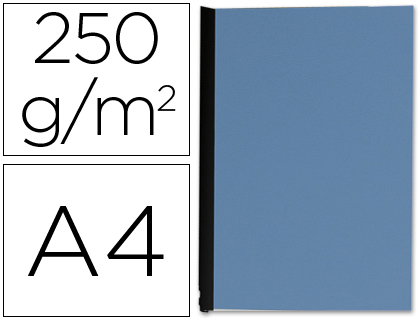 Fourniture de bureau : Couverture q-connect carton 250g grain cuir pour reliure format a4 coloris bleu paquet 100