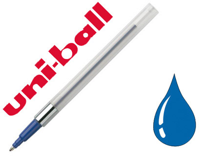 Fournitures de bureau : Recharge uniball power tank pointe acier inoxydable écriture tous angles surfaces humides coloris bleu