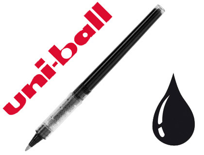 Fournitures de bureau : Recharge roller uniball ubr90 vision élite stylo roller encre ub-200 pointe moyenne 08mm couleur noir