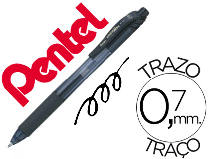Pentel Energel BL107-AX - Roller Rétractable - Pointe Moyenne 0.7mm - Noir