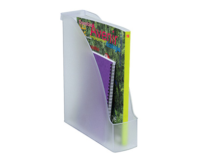 Fourniture de bureau : Porte-revues leitz plus polystyrène a4 24x32cm 2 positions verticale ou horizontale coloris transparent