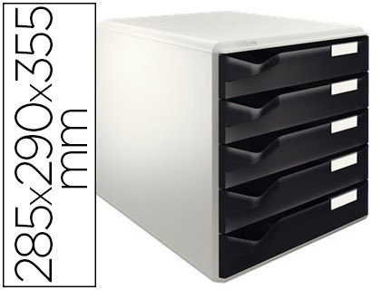 Fourniture de bureau : Module classement leitz 5 tiroirs coloris gris/noir