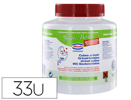 Fourniture de bureau : Pastille nettoyante nicols urinoir détartrant désodorisant sans paradichlorobenzène boîte 1kg