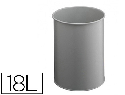 Fourniture de bureau : Corbeille à papier durable métal ajouré 15l hauteur 32cm coloris gris clair