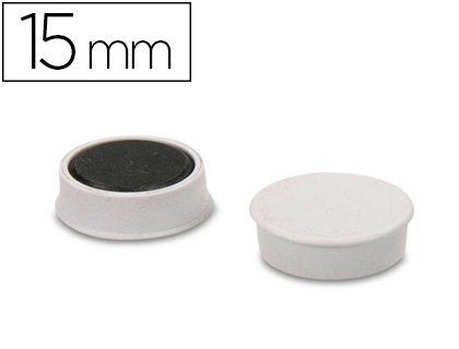 Fournitures de bureau : Aimant safetool rond 15mm diamètre coloris blanc