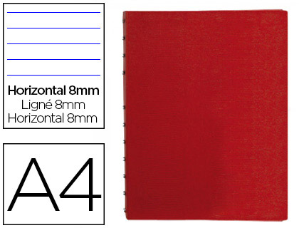 Fourniture de bureau : Cahier ligné carpentras lézard a4 21x29,7cm coloris rouge
