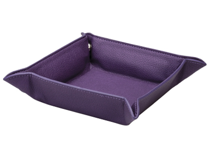 Fourniture de bureau : Vide poche carpentras cuir grainé coloris violet