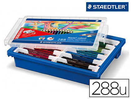 Fourniture de bureau : Crayon wopex staedtler noris colour 185 ultra-résistant coloris assortis coffret école 288 unités