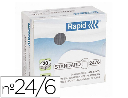 Papeterie Scolaire : Agrafe rapid 24/6 boîte 5000 