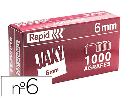 Papeterie Scolaire : Agrafe rapid jacky 6 boîte 1000 