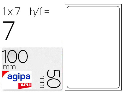 Fournitures de bureau : Étiquette adhésive apli agipa bureau 50x100mm pochette 7