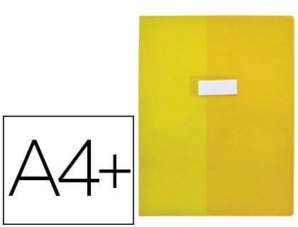 Fourniture de bureau : Protège-cahier elba standard pvc cristal 20/100e a4+ 240x320mm coloris jaune