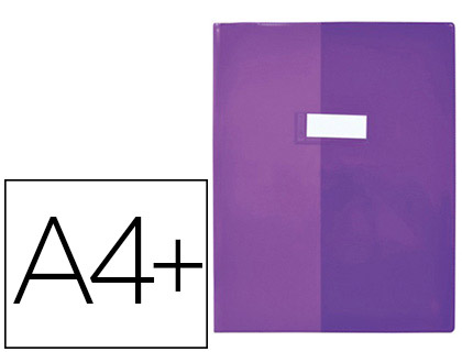 Fourniture de bureau : Protège-cahier elba standard pvc cristal 20/100e a4+ 240x320mm coloris violet