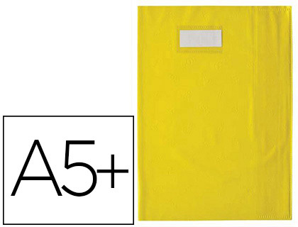 Fournitures de bureau : Protège-cahier elba styl'sms pvc opaque 12/100e sans phtalates porte-étiquette et étiquette 170x220mm jaune