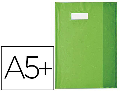 Fournitures de bureau : Protège-cahier elba styl'sms pvc opaque 12/100e sans phtalates porte-étiquette et étiquette 170x220mm vert clair