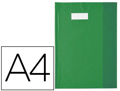Fournitures de bureau : Protège-cahier elba styl'sms pvc opaque 12/100e sans phtalates porte-étiquette et étiquette a4 210x297mm vert foncé
