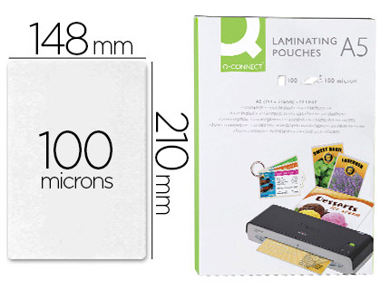 Fournitures de bureau : Pochette plastification q-connect à chaud économique format a5 100 microns boîte 100 