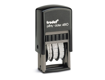 Fournitures de bureau : Tampon dateur trodat 4810 automatique mini-dateur 38mm changement date par molette usage occasionnel encre noire