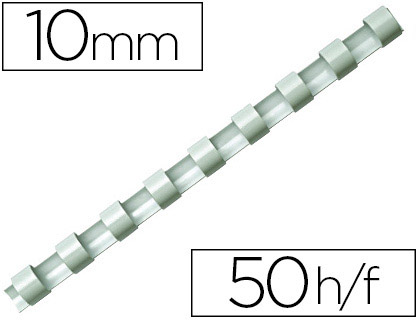 Fournitures de bureau : Anneau plastique à relier q-connect capacité 50f 10mm diamètre coloris blanc boîte 100 