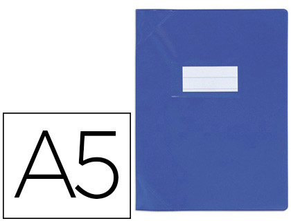 Fournitures de bureau : Protège-cahier elba school life pvc 18/100e inclus porte-étiquette et étiquette 170x220mm coloris bleu