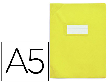 Fournitures de bureau : Protège-cahier elba school life pvc 18/100e inclus porte-étiquette et étiquette 170x220mm coloris jaune