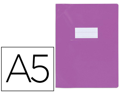 Fournitures de bureau : Protège-cahier elba school life pvc 18/100e porte-étiquette et étiquette 170x220mm coloris violet
