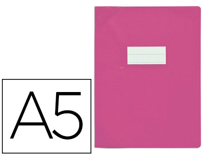 Fournitures de bureau : Protège-cahier elba school life pvc 18/100e porte-étiquette et étiquette 170x220mm coloris rose
